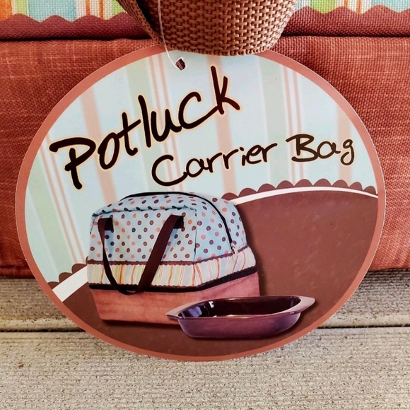 Deluxe Insulated Potluck Carrier Bag With Ceramic Dish New With Tag. - Picture 5 of 16